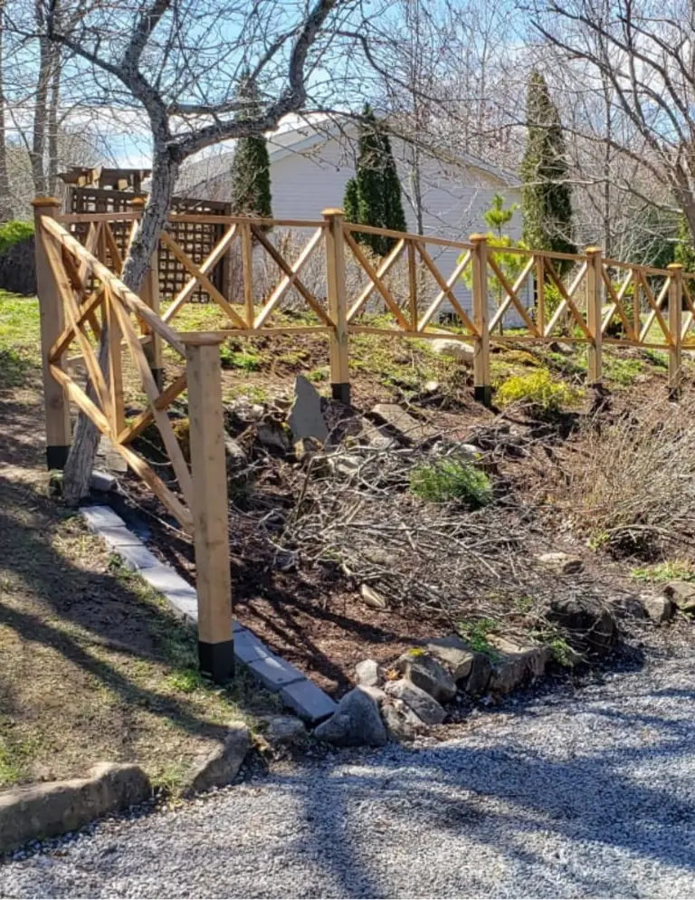 Finished decorative fencing around a property