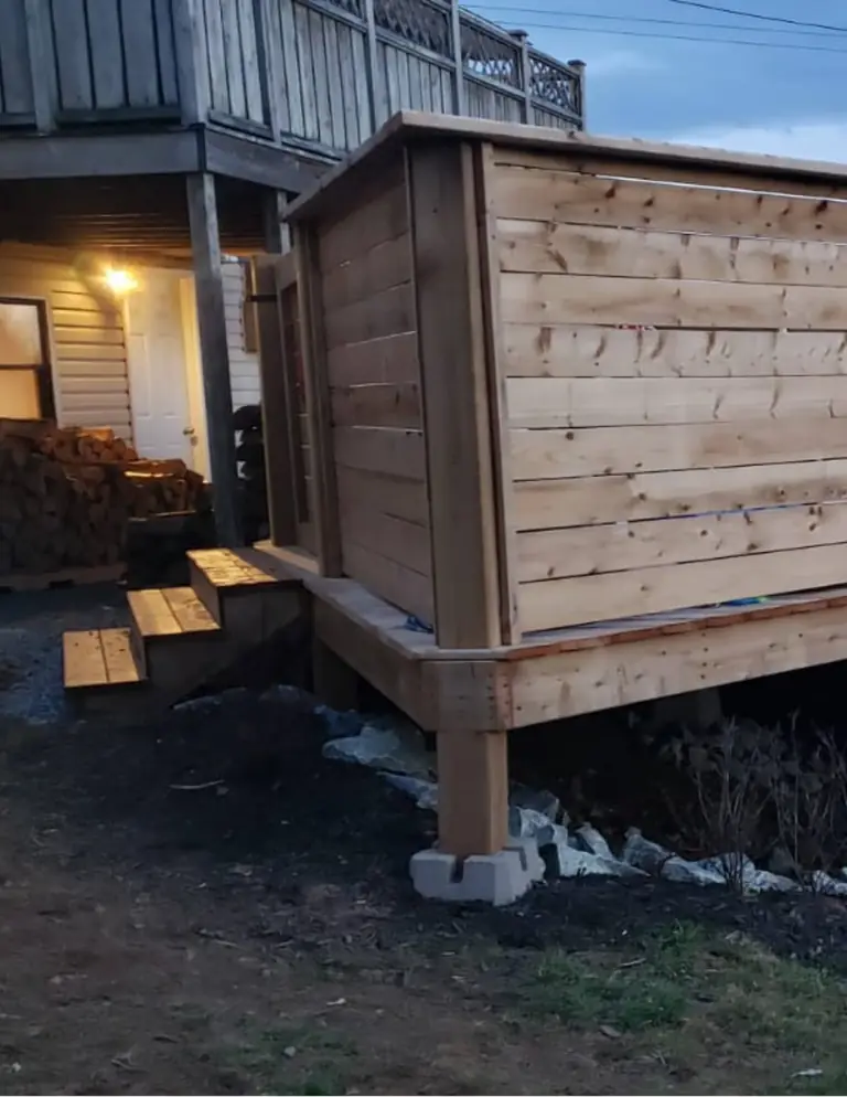 Enclosed deck addition on a home