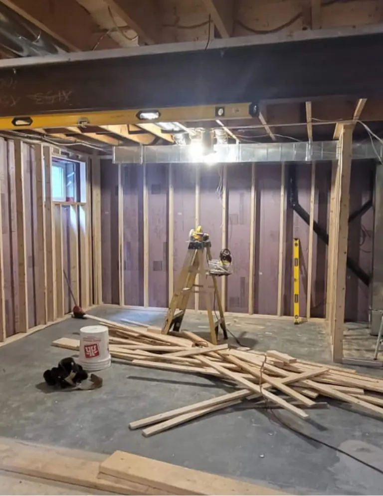 Interior framing ready for the next phase of construction